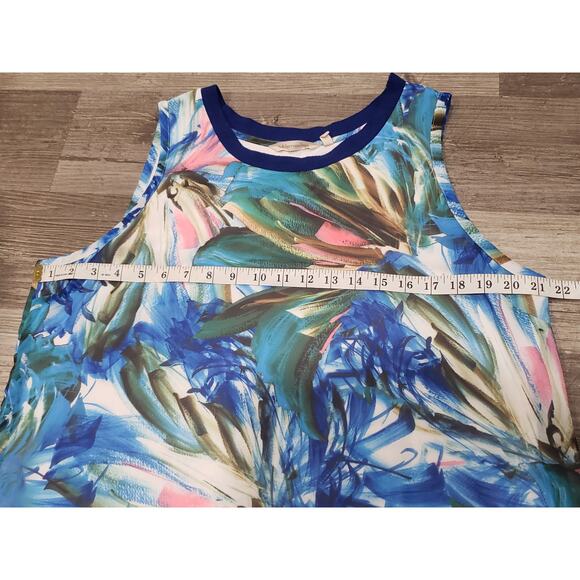 Soft Surroundings Tropical Hawaiian Floral Sleeveless Ankle Slits Midi Dress - Picture 7 of 8